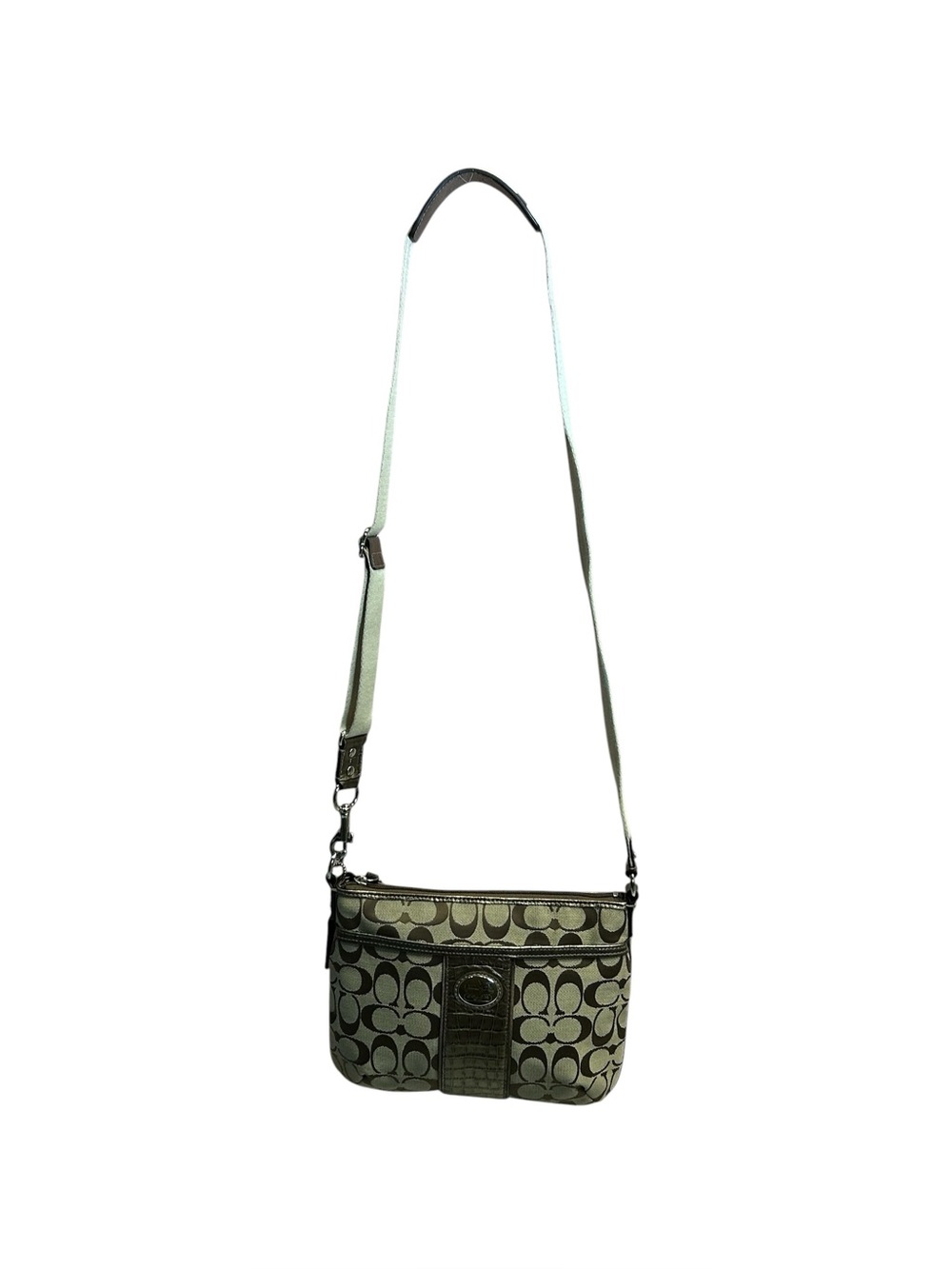 Vintage Y2K Coach Monogram Leather Crossbody Bag - Brown